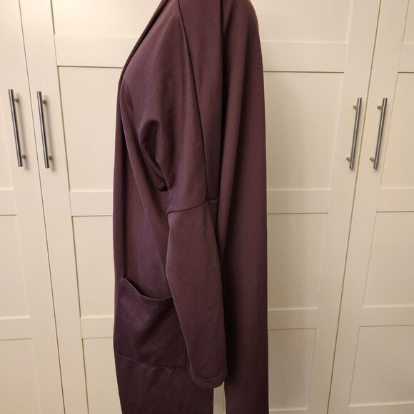 MPG Sport Modal Open Cardigan Sweatshirt Duster Purple L - Picture 3 of 6